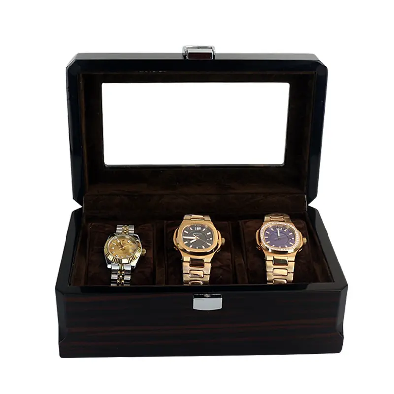 도매 고품질 3 6 8 10 18 슬롯 다크 브라운 시계 보관 케이스 선물 상자
