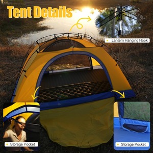 Tente OEM avec poteaux en alliage d'aluminium 7001 et fermetures éclair YKK - Tente dôme imperméable à double paroi avec bâche de protection pour la <span class=keywords><strong>randonnée</strong></span> en plein air - Product Image 6