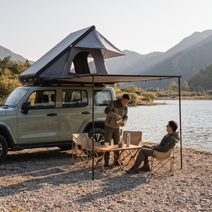 Carpa de techo OEM de fábrica fiable con forma de cuña triangular, con estructura de aleación y amortiguador de gas, para <span class=keywords><strong>camping</strong></span> en <span class=keywords><strong>coche</strong></span>, con toldo extendido y refugio. - Product Image 2