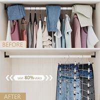 Cintres métalliques pour jupes avec pinces, gain de place, robustes, en forme de S, organisateur de garde-robe pour pantalons, shorts, jeans