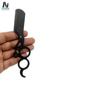 Rasoir noir mat pour hommes avec anneau pour tenir le rasoir de rasage durable en acier inoxydable pour hommes avec logo personnalisé - Product Image 6