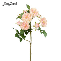Bouquet de 11 roses artificielles roses en soie, fleurs artificielles en gros pour la décoration de mariage, de maison, d'hôtel et de centre de table