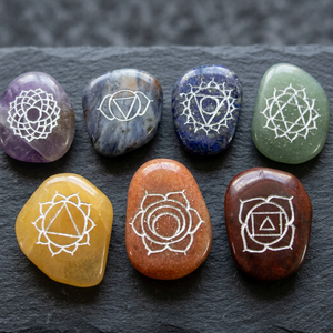 Engraved <b>Chakra</b> Stone Fountain <b>Set</b> Free Form Gemstone Carved Reiki Healing <b>Crystals</b> Art Collectible Supplier Engraving <b>Chakra</b> - Product Image 3