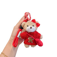 Porte-clés en peluche créatifs en gros : Bonhomme en pain d'épices, ours en peluche de Noël, pendentifs pour sacs et voitures, accessoires de porte-clés