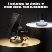 Chargeur sans fil 15W pliable 3 en 1 station de charge de téléphone support magnétique pour téléphone/montre/AirPods