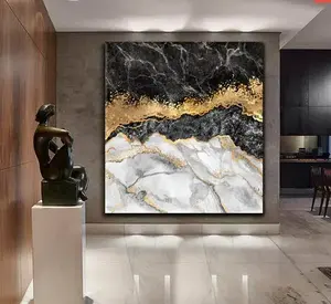 2023 vendita calda fatta a mano su tela arte moderna decorazione della parete in bianco e nero pittura a olio astratta per soggiorno di casa
