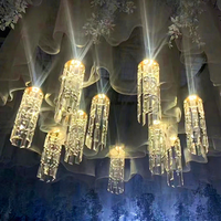 Lustre LED en acrylique pour plafond de mariage avec alimentation CA, lumière blanche pour la décoration de la salle