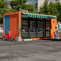 Mini magasin de conteneurs portables de 20 pieds Kiosque de restauration rapide Café Bar Mobile Petite maison Magasin de conteneurs préfabriqués