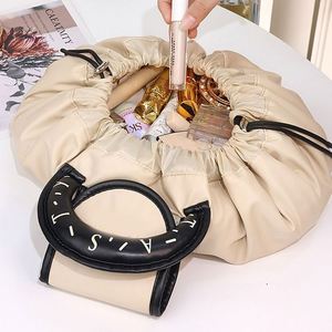 New Upgrade Travel Flat <b>Makeup</b> Pouch Lazy <b>Drawstring</b> Cosmetic <b>Bag</b> - Product Image 3