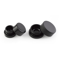 Pot en verre noir de 5 ml et 9 ml pour concentré UV, extrait de fleurs, avec couvercles de sécurité enfant