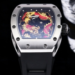 <span class=keywords><strong>Reloj</strong></span> <span class=keywords><strong>de</strong></span> Hombre Mecánico Automático <span class=keywords><strong>de</strong></span> Acero Inoxidable con Correa <span class=keywords><strong>de</strong></span> Goma, Diseño <span class=keywords><strong>de</strong></span> Esqueleto Tallado en 3D con Dragón Rojo y Dorado, Tipo Tonneau, el Más Popular <span class=keywords><strong>de</strong></span> Moda - Product Image 3
