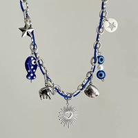 Populaire Étanche Bricolage Charme Collier En Acier Inoxydable 18K Or Fleur Poivre Coeur Perle Charmes Collier