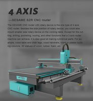Fresadora CNC de Alta Precisión de 4 Ejes Mach3, Máquina de Grabado en Madera 1325 1530 2030 2040, Accesorio Rotatorio, Motor Único de 9kW