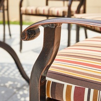 Aluminium Durable Table 8 Chaises Française En Plein Air Fête Restaurant Rectangulaire Coulé Table À Manger Ensemble De Luxe