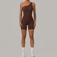 Short de sport une pièce sexy et respirant en nylon/spandex grande taille, séchage rapide, extensible dans quatre directions, avec bretelles ajourées pour la gym et l'entraînement