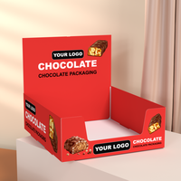 Support d'affichage de produits en papier pour magasin de détail personnalisé, présentoir en carton ondulé, boîte pour barres chocolatées