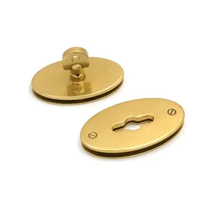 Carosung Wholesale High Quality Bag Hardware Oval Solid Brass Metal Twist Lock Purses Closure Turn Buckle