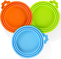 Offre Spéciale Multicolore 3 en 1 Design Silicone Pet Food Can Couvercles Universal Dog and Cat Food Can Covers Bar Accessories