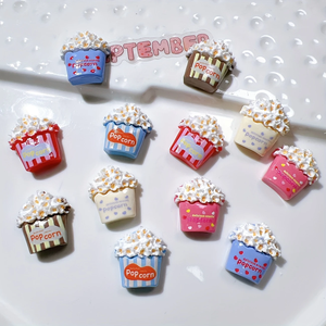 Dijes de resina con diseño divertido de palomitas de maíz, accesorios DIY para fundas de teléfono, neveras, pinzas para el pelo y adornos temáticos - Product Image 2