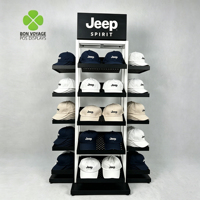 Magasin de détail étagères métalliques sur pied présentoir de baseball casquette chapeau présentoir