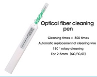 Stylo de nettoyage de fibres optiques Long Lifetimes 800 Times SC ST FC E2000 avec fenêtre transparente pour utilisation FTTH, efficacité de 99 %