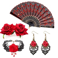 Costume de danse flamenco espagnol, robe longue rouge et noire pour filles, tenue de scène de carnaval, de bal et de festival, pour fête cosplay