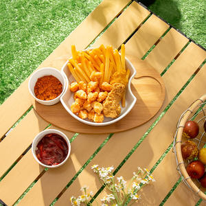 ชุดจานเซรามิกสีขาวทรงรีสำหรับของหวาน ยี่ห้อซันฮ่า เหมาะสำหรับงานเลี้ยง โรงแรม ถาดเสิร์ฟกาแฟ ชา รุ่น PP081B-12 - Product Image 4