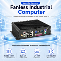 Komputer Industri Tanpa Kipas Port Paralel LPT Dual LAN Mini PC Intel J1900 N100 I3 I5 I7 IP65 VGA COM RS232 OEM