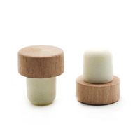 Bouchon de bouteille de luxe en bois, 20 pièces, en forme de T, pour whisky spiritueux, bouteille de whisky, bouchon en liège synthétique, capuchon en bois, vodka