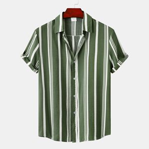 Chemise d'été pour <span class=keywords><strong>homme</strong></span> de haute qualité 2025, nouvelle chemise de plage en coton pour <span class=keywords><strong>homme</strong></span>, chemise décontractée à rayures imprimées à manches courtes respirante - Product Image 6