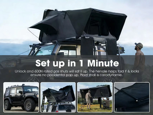 Tente de toit à coque rigide à ouverture latérale imperméable à montage rapide, tente de toit pour 3 à 4 personnes pour le camping tout-terrain 4x4 - Product Image 3