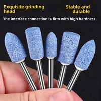 Disco de Pulir Pequeño de Corindón Azul, Piedra de Afilar de 3mm con Mango, Broca para Desincrustación y Pulido de Moldes Metálicos, para Taladros Eléctricos, 100 Unidades Mixtas