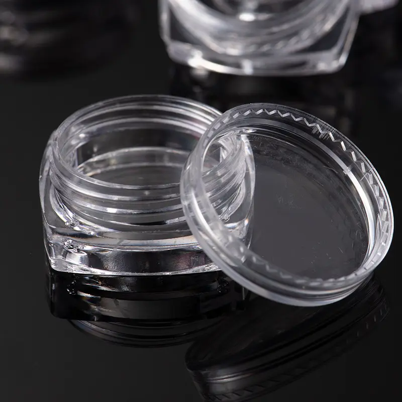 2.5g bottiglia di accessori per la decorazione delle unghie barattolo di crema di plastica trasparente per confezione piccola bottiglia cosmetica