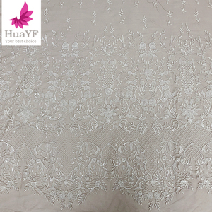 HY3017 Robe de Mariée Broderie Blanche Chaude Vente Dentelle Simple <span class=keywords><strong>Tissu</strong></span> Africain Broderie Dentelle - Product Image 6