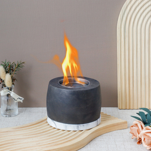 Mini foyer de table personnalisable en béton gris à vendre à chaud avec <span class=keywords><strong>extincteur</strong></span> en acier inoxydable Base en béton - Product Image 4