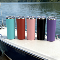 Gobelet conique isotherme en acier inoxydable de 22 oz, tasse à café, bouteille d'eau, pour voyage et extérieur, motif personnalisé, thermique