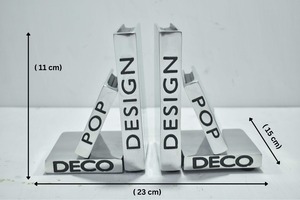 Wholesale Supply Heavy Duty Modern Book Style Bookends <b>Set</b> Decorative <b>Desk</b> Organizer for Home Office and Shelf for Sale - Product Image 2