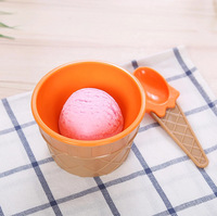 Bol à crème glacée créatif et mignon, en plastique rond, vaisselle pour enfants