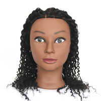 Tête d'entraînement pour femme, cheveux humains bouclés de 135 g, 16 pouces, mannequin de coiffure de haute qualité pour la pratique du coiffage