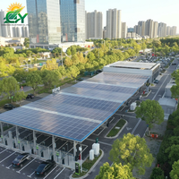 Structure de carport solaire robuste pour parking commercial, installation modulaire en acier, résistance au vent 60 m/s, résistance à la neige 1,4 KN