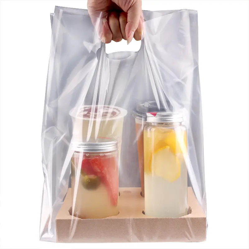 Offre Spéciale En Plastique Tasse Report Sac Jetable Thé Au Lait Café À Emporter Sac En Plastique D'emballage Sacs