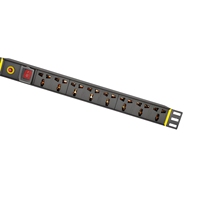 Multiprise de rack 8 prises PDU en alliage d'aluminium personnalisé, protection contre les surtensions et les surcharges, multiprise multi-ports