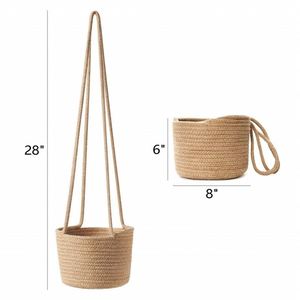 Juego de decoración de pared de bambú, cesta de fruta colgante de mimbre de yute, macetas extra grandes para plantas, cestas de flores de pesca - Product Image 6