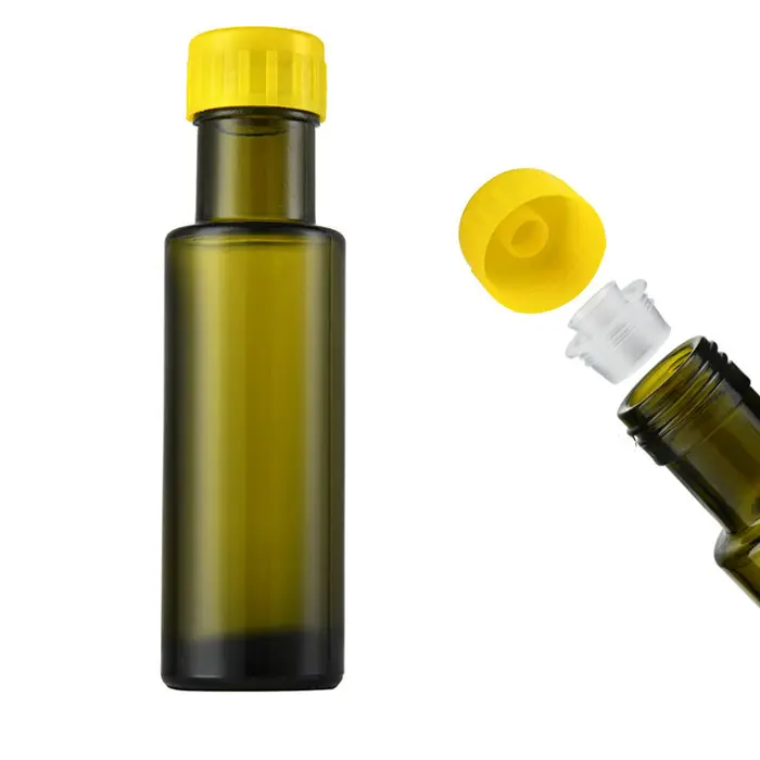 Pop-up Aluminium kappe 3,3 Unzen 100ml Glas Olivenöl Flasche Pourer Öl & Essig Flasche Cruet Gewürz Sojasauce Flasche