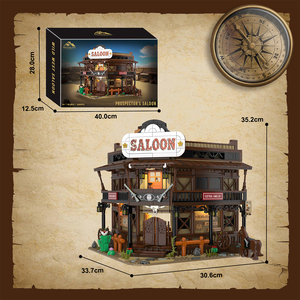 Cayi Tây Saloon ánh sáng xây dựng gạch thiết lập 2085 pcs cũ Tây Saloon dẫn ánh sáng xây dựng xây dựng mô hình thiết lập đồ chơi - Product Image 5
