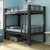 Lits superposés à double étage, structure métallique, design minimaliste à profil bas, pour dortoir scolaire, hôpital, hôtel, appartement, chambre à coucher, usage commercial
