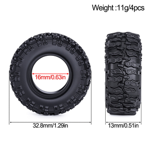 Neumáticos de <span class=keywords><strong>goma</strong></span> para terreno rocoso de 0.7 pulgadas con inserciones de <span class=keywords><strong>espuma</strong></span> para actualizaciones de vehículos RC 1/30 Axial SCX30 1/32 Redcat Ascent-32 - Product Image 5