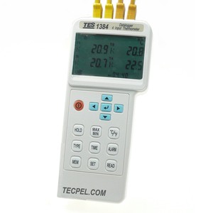 Enregistreur de température numérique 4 canaux TES-1384, thermomètre à thermocouple de type K/J/E/T, haute précision, enregistrement de 16 000 données en 3 secondes - Product Image 1