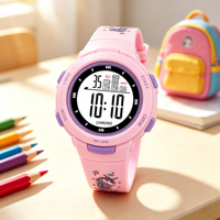 Jam Tangan Digital Anak-Anak Anti Air dengan Fungsi Alarm LED Bercahaya, Custom Printing OEM Pabrik, Unisex