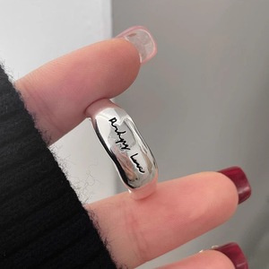 S925 Silver Letter <b>Ring</b> Women's Irregular <b>Open</b> Design Fashionable Everyday Wear Jewelry - Product Image 3